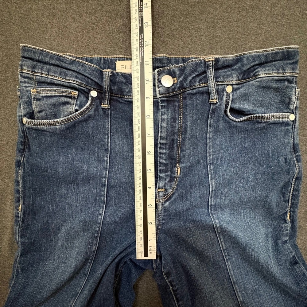 Pilcro Anthropologie Jeans Womens 29 High Rise Wide Leg Pintuck Denim - Picture 10 of 12